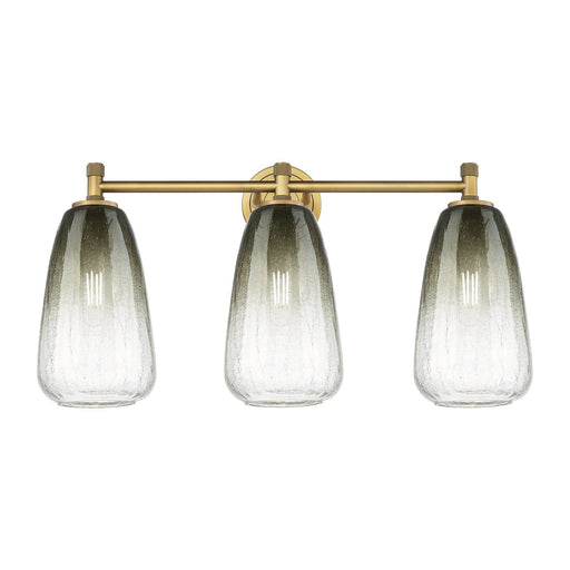 Innovations Brookhaven Almond 24in 3-Light Bath Vanity Light | Industrial Brushed Brass and Slate Glass | Bathroom Vanity | Model 434-3W-BB-G480-6SL