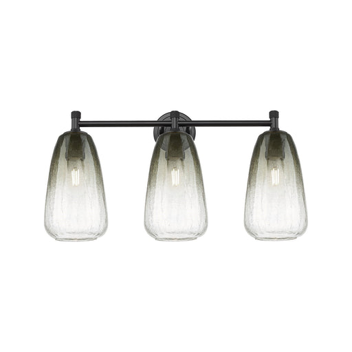 Innovations Brookhaven Almond 24in 3-Light Bath Vanity | Industrial Matte Black and Slate Glass | Bathroom Vanity | Model 434-3W-BK-G480-6SL