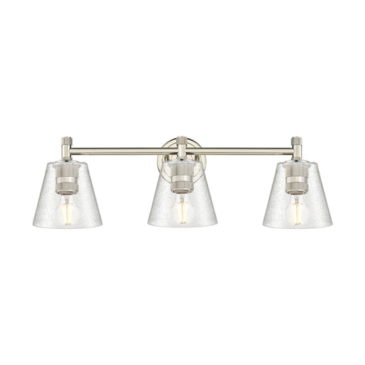 Innovations Caton 24in 3-Light Bath Vanity Light | Industrial Polished Nickel and Frosted Glass | Bathroom Vanity | Model 434-3W-PN-G454
