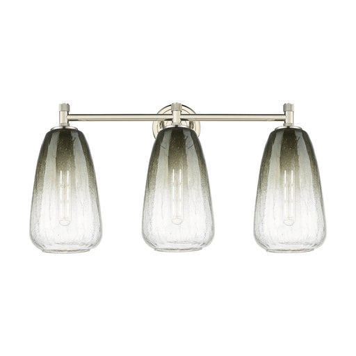 Innovations Brookhaven Almond 24in 3-Light Bath Vanity Light | Industrial Polished Nickel and Slate Glass | Bathroom | Model 434-3W-PN-G480-6SL