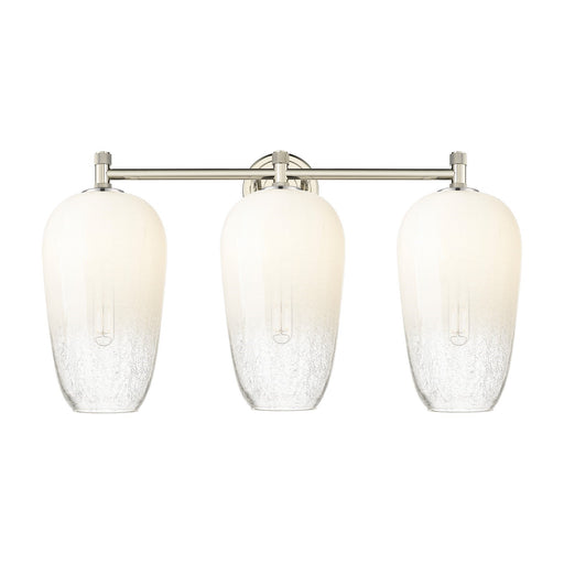 Innovations Brookhaven Flute 25in 3-Light Bath Vanity Light | Industrial Polished Nickel and Opal Glass | Bathroom Vanity | Model 434-3W-PN-G484-7OP