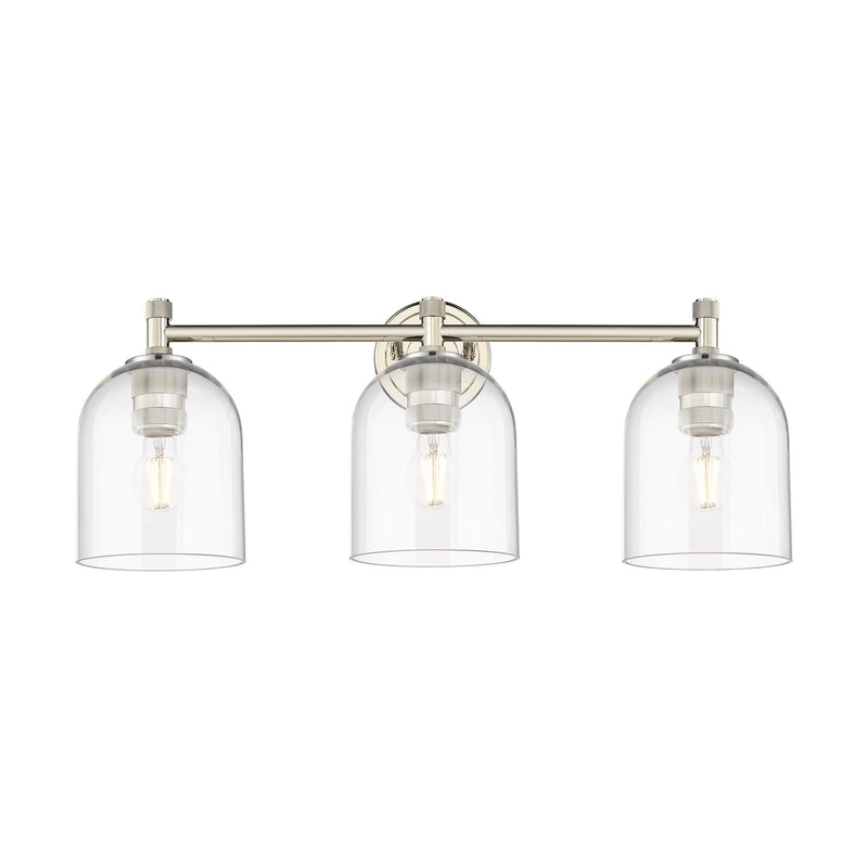 Innovations Bella 23in 3-Light Bath Vanity Light | Industrial Polished Nickel and Clear Glass | Bathroom Vanity | Model 434-3W-PN-G558-6CL