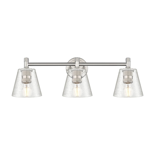 Innovations Caton 24in 3-Light Bath Vanity Light | Industrial Satin Nickel and Frosted Glass | Bathroom Vanity | 23.75 x 9 in | Model 434-3W-SN-G454