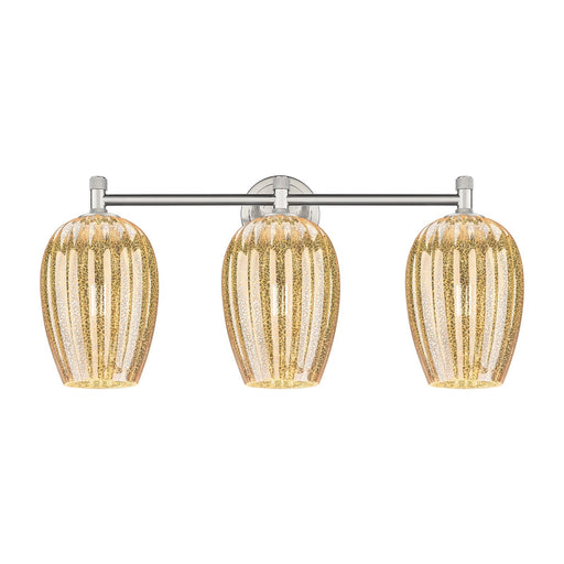 Innovations Preston Flute 24in 3-Light Bath Vanity Light | Industrial Satin Nickel and Mercury Glass | Bathroom Vanity | Model 434-3W-SN-G457-6ME