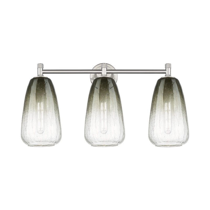Innovations Brookhaven Almond 24in 3-Light Bath Vanity | Industrial Satin Nickel and Slate Glass | Bathroom & Powder Room | Model 434-3W-SN-G480-6SL