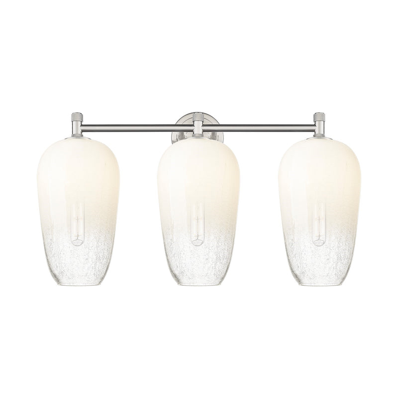 Innovations Brookhaven Flute 25in 3-Light Bath Vanity | Industrial Satin Nickel and Opal Glass | Bathroom Vanity | Model 434-3W-SN-G484-7OP