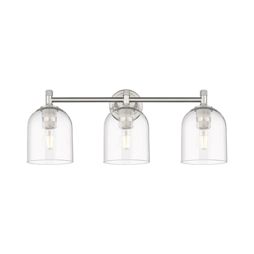 Innovations Bella 23in 3-Light Bath Vanity | Industrial Satin Nickel and Clear Glass | Bathroom Vanity | 23.25 x 10 in | Model 434-3W-SN-G558-6CL