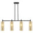 Innovations Crown Point 4Lt 12" Stem Island Light, BK/Merc - 434-4I-BK-G434-12ME