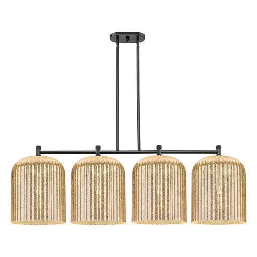 Innovations Crown Point 52in 4-Light Island Light | Industrial Matte Black and Mercury Glass | Kitchen Island & Dining | Model 434-4I-BK-G559-12ME