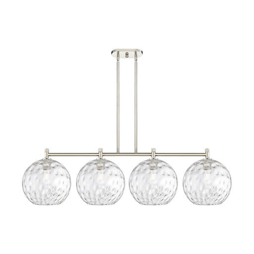 Innovations Athens Water Glass 52in 4-Light Island Light | Industrial Polished Nickel and Clear Glass | Kitchen Island | Model 434-4I-PN-G1215-12