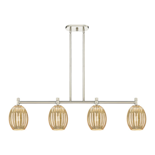 Innovations Preston Bulb 46in 4-Light Island Pendant | Industrial Polished Nickel and Mercury Glass | Kitchen Island | Model 434-4I-PN-G459-6ME
