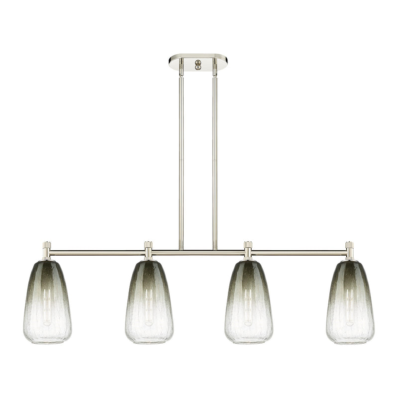 Innovations Brookhaven Almond 46in 4-Light Island Light | Industrial Polished Nickel and Slate Glass | Kitchen Island | Model 434-4I-PN-G480-6SL