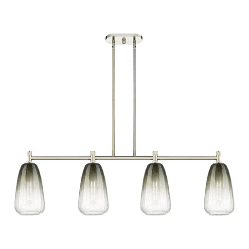 Innovations Brookhaven Almond 46in 4-Light Island Light | Industrial Polished Nickel and Slate Glass | Kitchen Island | Model 434-4I-PN-G480-6SL