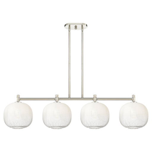 Innovations Brookhaven Sphere 50in 4-Light Island Light | Industrial Polished Nickel and Opal Glass | Kitchen Island | Model 434-4I-PN-G481-10OP