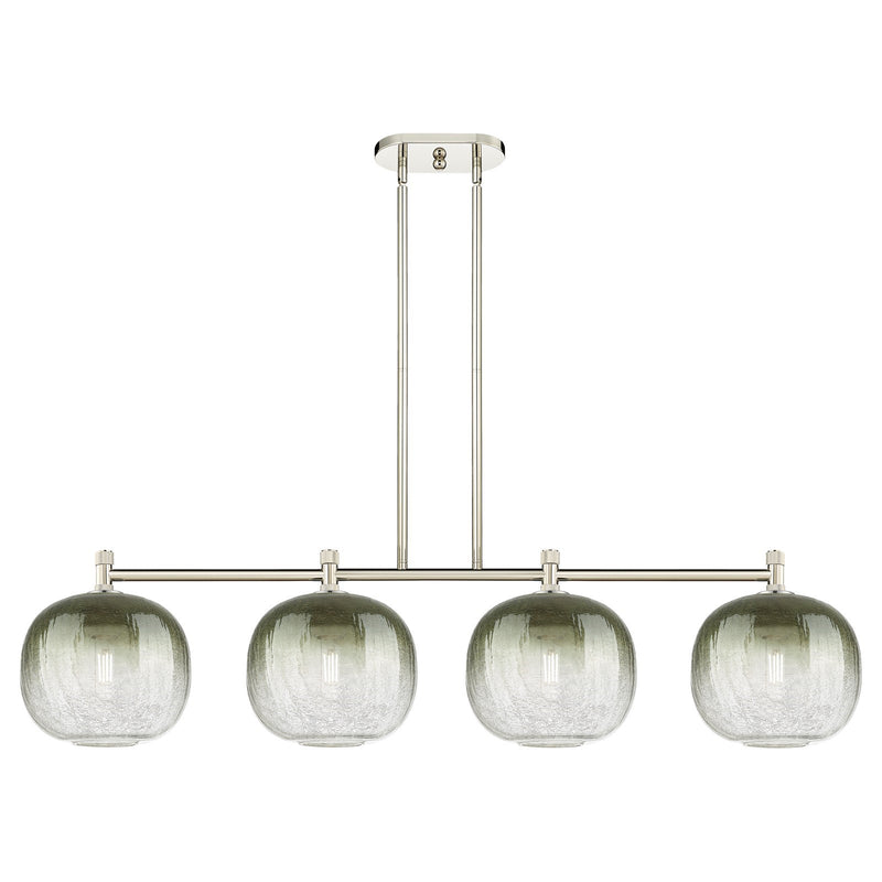 Innovations Brookhaven Sphere 51in 4-Light Island Light | Industrial Polished Nickel and Slate Glass | Kitchen Island | Model 434-4I-PN-G481-10SL