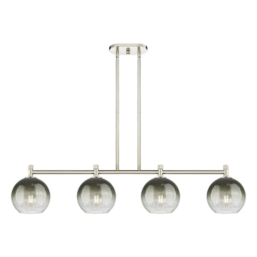 Innovations Brookhaven Globe 48in 4-Light Island Light | Industrial Polished Nickel and Slate Glass | Kitchen Island | Model 434-4I-PN-G483-8SL