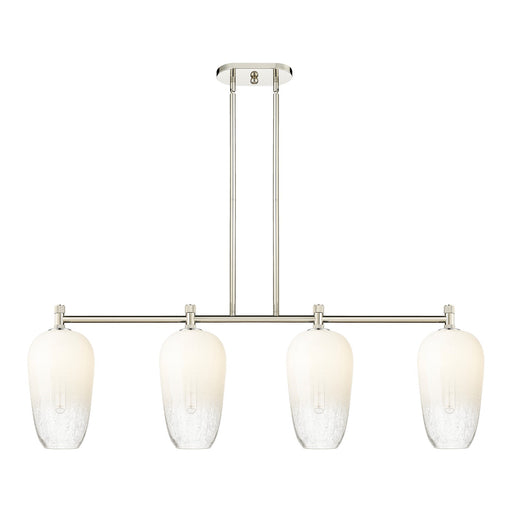 Innovations Brookhaven Flute 47in 4-Light Island Pendant | Industrial Polished Nickel and Opal Glass | Kitchen Island | Model 434-4I-PN-G484-7OP