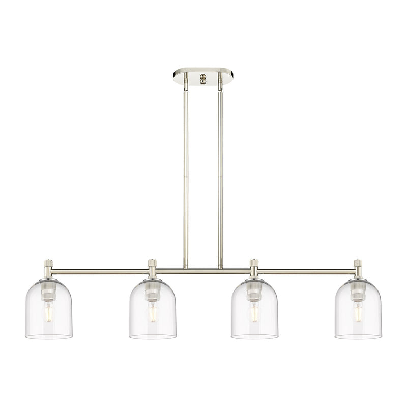Innovations Bella 46in 4-Light Island Pendant | Industrial Polished Nickel and Clear Glass | Kitchen Island & Dining Room | Model 434-4I-PN-G558-6CL