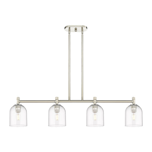 Innovations Bella 46in 4-Light Island Pendant | Industrial Polished Nickel and Clear Glass | Kitchen Island & Dining Room | Model 434-4I-PN-G558-6CL