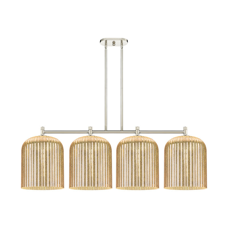 Innovations Crown Point 52in 4-Light Island Pendant | Industrial Polished Nickel and Mercury Glass | Kitchen Island | Model 434-4I-PN-G559-12ME