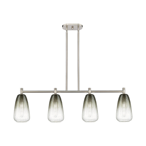 Innovations Brookhaven Almond 46in 4-Light Island Light | Industrial Satin Nickel and Slate Glass | Kitchen Island | Model 434-4I-SN-G480-6SL