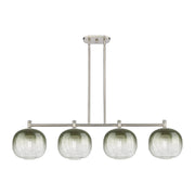 Innovations Brookhaven Sphere 51in 4-Light Island Light | Industrial Satin Nickel and Slate Glass | Kitchen Island & Dining | Model 434-4I-SN-G481-10SL