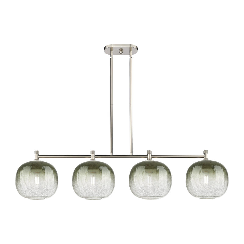 Innovations Brookhaven Sphere 51in 4-Light Island Light | Industrial Satin Nickel and Slate Glass | Kitchen Island & Dining | Model 434-4I-SN-G481-10SL