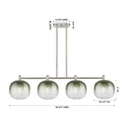 Innovations Brookhaven Sphere 51in 4-Light Island Light | Industrial Satin Nickel and Slate Glass | Kitchen Island & Dining | Model 434-4I-SN-G481-10SL