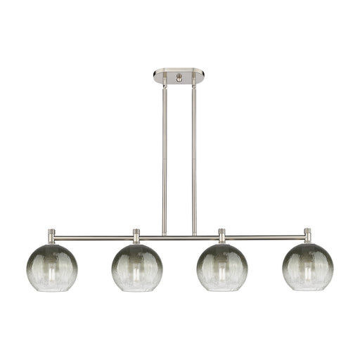 Innovations Brookhaven Globe 48in 4-Light Island Light | Industrial Satin Nickel and Slate Glass | Kitchen Island & Dining | Model 434-4I-SN-G483-8SL