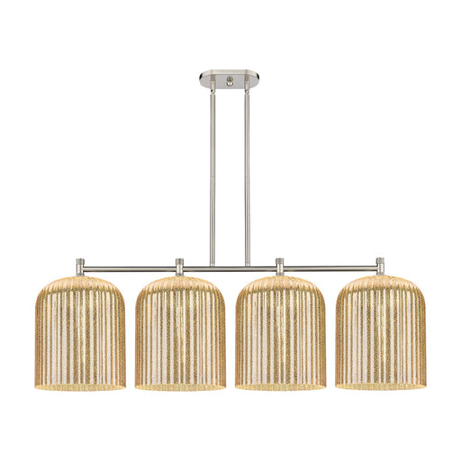 Innovations Crown Point 52in 4-Light Island Light | Industrial Satin Nickel and Mercury Glass | Kitchen Island & Dining | Model 434-4I-SN-G559-12ME