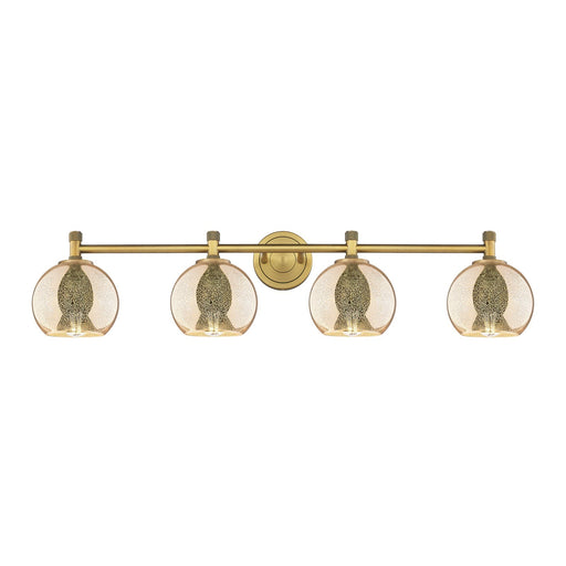 Innovations Athens Mercury 36.38in 4-Light Bath Vanity Light | Industrial Brushed Brass and Mercury Glass | Bathroom | Model 434-4W-BB-G128-6