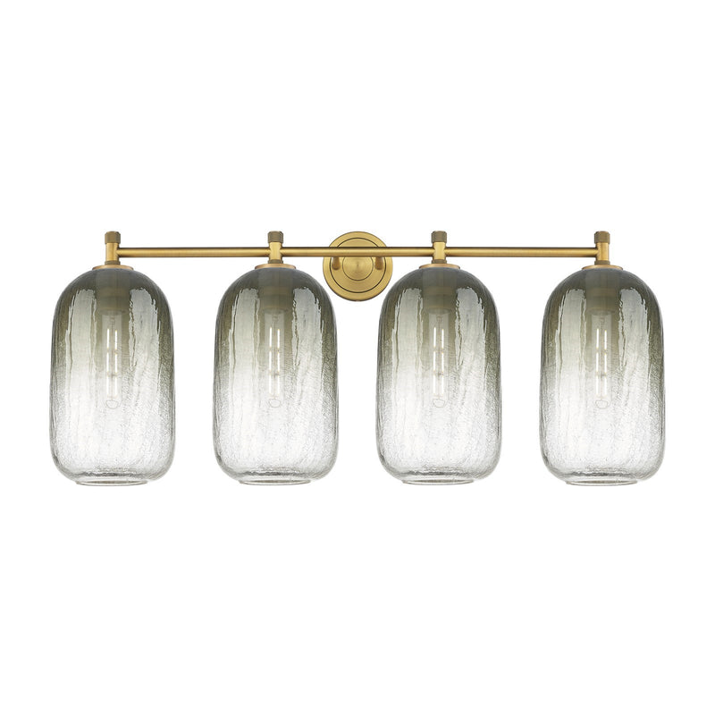 Innovations Brookhaven Cloche 38in 4-Light Bath Vanity | Industrial Brushed Brass and Slate Glass | Bathroom & Powder Room | Model 434-4W-BB-G482-7SL