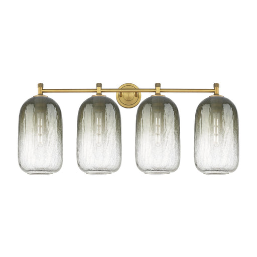 Innovations Brookhaven Cloche 38in 4-Light Bath Vanity | Industrial Brushed Brass and Slate Glass | Bathroom & Powder Room | Model 434-4W-BB-G482-7SL