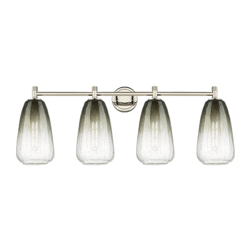 Innovations Brookhaven Almond 36.5in 4-Light Bath Vanity Light | Industrial Polished Nickel and Slate Glass | Bathroom | Model 434-4W-PN-G480-6SL