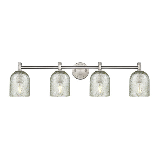 Innovations Caledonia 35.5in 4-Light Bath Vanity Light | Industrial Satin Nickel and Mica Glass | Bathroom & Vanity | Model 434-4W-SN-G259