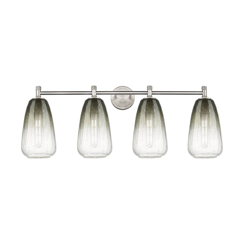 Innovations Brookhaven Almond 37in 4-Light Bath Vanity | Industrial Satin Nickel and Slate Glass | Bathroom Vanity | Model 434-4W-SN-G480-6SL
