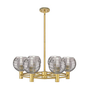 Innovations CP 6Lt 26" Athens DS Stem Chandelier, BB/SDS - 434-6CR-BB-G1213-6SM