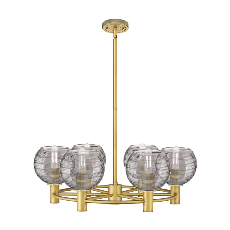 Innovations CP 6Lt 26" Athens DS Stem Chandelier, BB/SDS - 434-6CR-BB-G1213-6SM