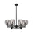 Innovations CP 6Lt 26" Athens DS Stem Chandelier, BK/SDS - 434-6CR-BK-G1213-6SM