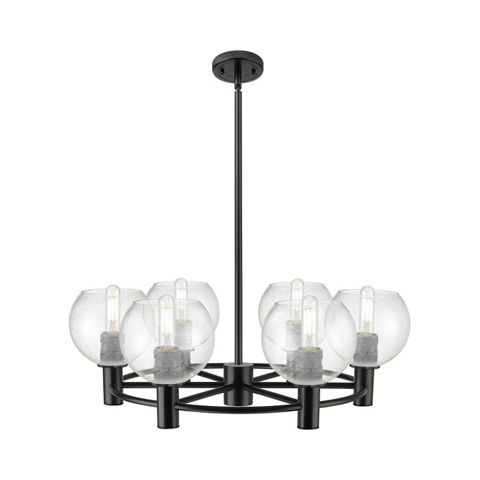 Innovations CP 6Lt 26" Athens Stem Chandelier, BK/SD - 434-6CR-BK-G124-6