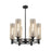Innovations Crown Point 6Lt 24" Stem Chandelier/12" BK/MC - 434-6CR-BK-G434-12ME