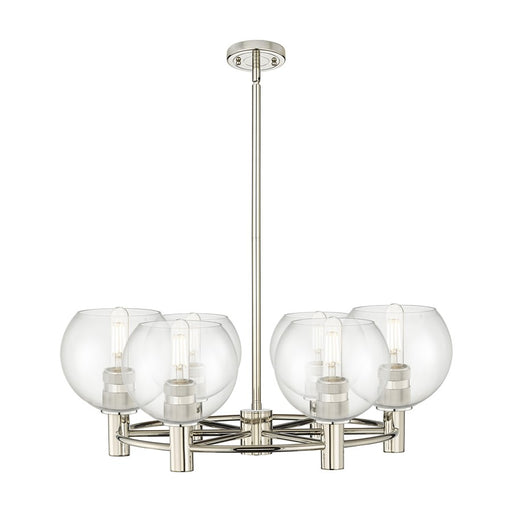 Innovations CP 6Lt 26" Athens Stem Chandelier, PN/CL - 434-6CR-PN-G122-6