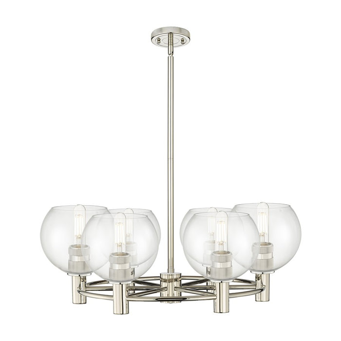 Innovations CP 6Lt 26" Athens Stem Chandelier, PN/CL - 434-6CR-PN-G122-6