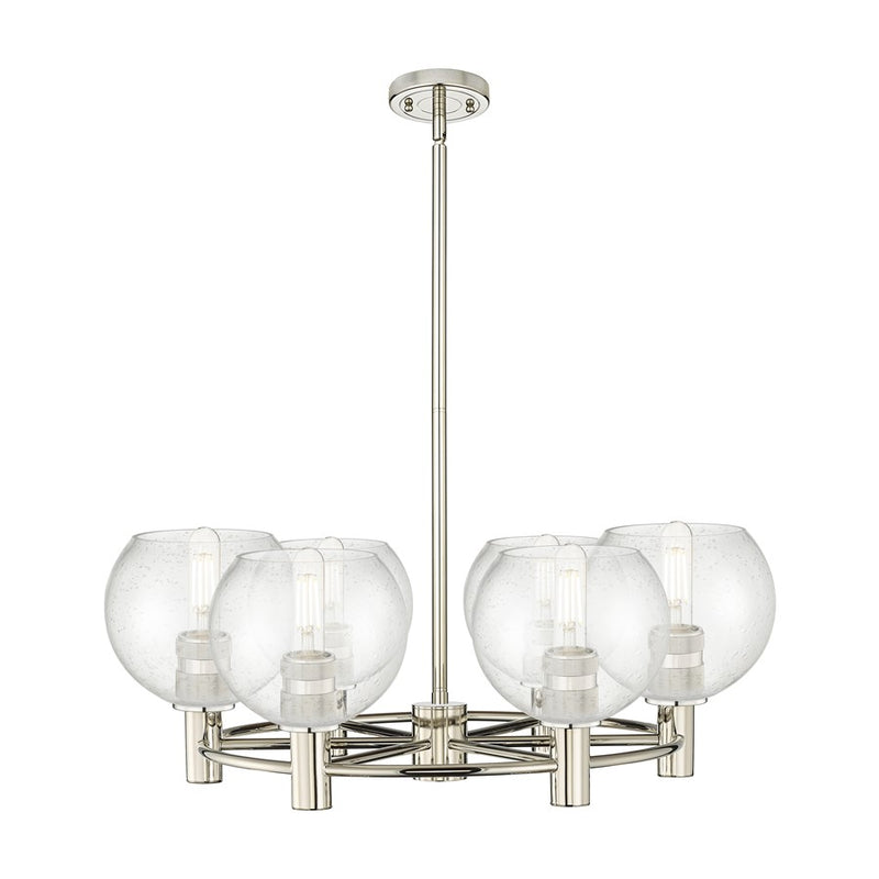 Innovations CP 6Lt 26" Athens Stem Chandelier, PN/SD - 434-6CR-PN-G124-6