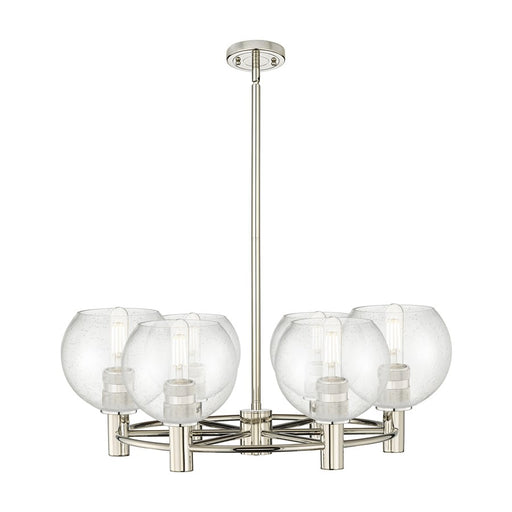 Innovations CP 6Lt 26" Athens Stem Chandelier, PN/SD - 434-6CR-PN-G124-6