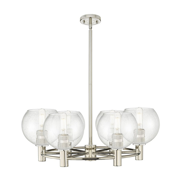 Innovations CP 6Lt 26" Athens Stem Chandelier, PN/SD - 434-6CR-PN-G124-6