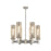 Innovations Crown Point 6Lt 24" Stem Chandelier/12" PN/MC - 434-6CR-PN-G434-12ME