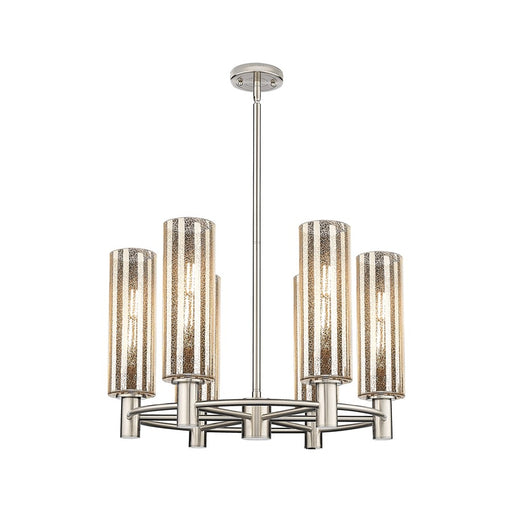 Innovations Crown Point 6Lt 24" Stem Chandelier/12" PN/MC - 434-6CR-PN-G434-12ME