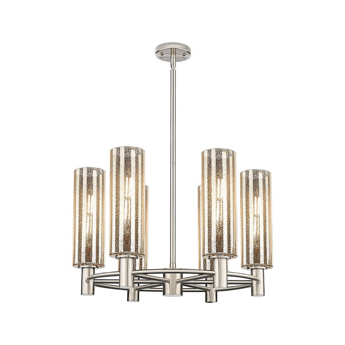 Innovations Crown Point 6Lt 24" Stem Chandelier/12" PN/MC - 434-6CR-PN-G434-12ME