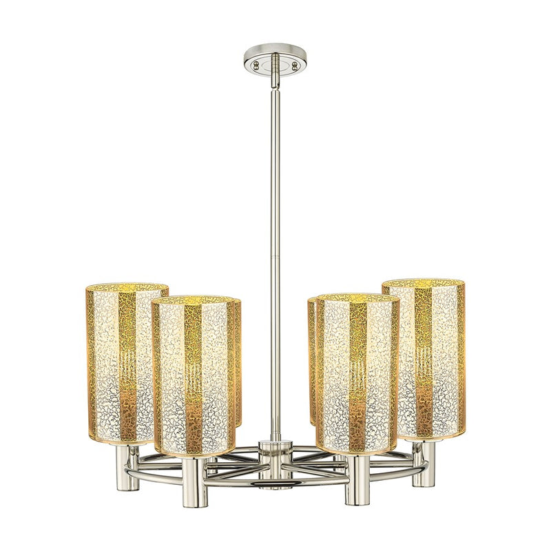 Innovations Crown Point 6Lt 24" Stem Chandelier/7" PN/MC - 434-6CR-PN-G434-7ME